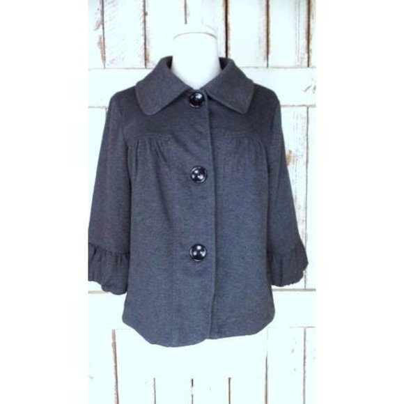 Vintage 90s lightweight grey knit blazer jacket - Picture 2 of 5